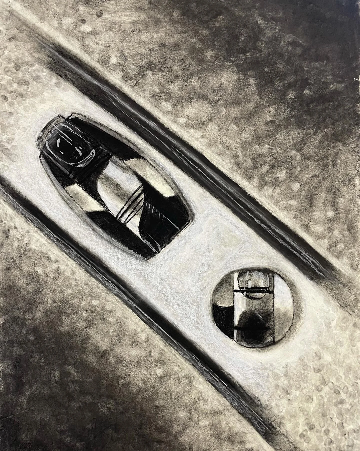 Level and Compass - two tools to live by!
@jiiilian / @matylda.buchnajzer
.
kinetic Knives @shapeless_elephant 
&amp;
push/pull Pliers / @griolino 
.
Space/Shape Unit 
.
#Charcoal #drawing #worksonpaper #texture #space #negativespace #positiveshape #