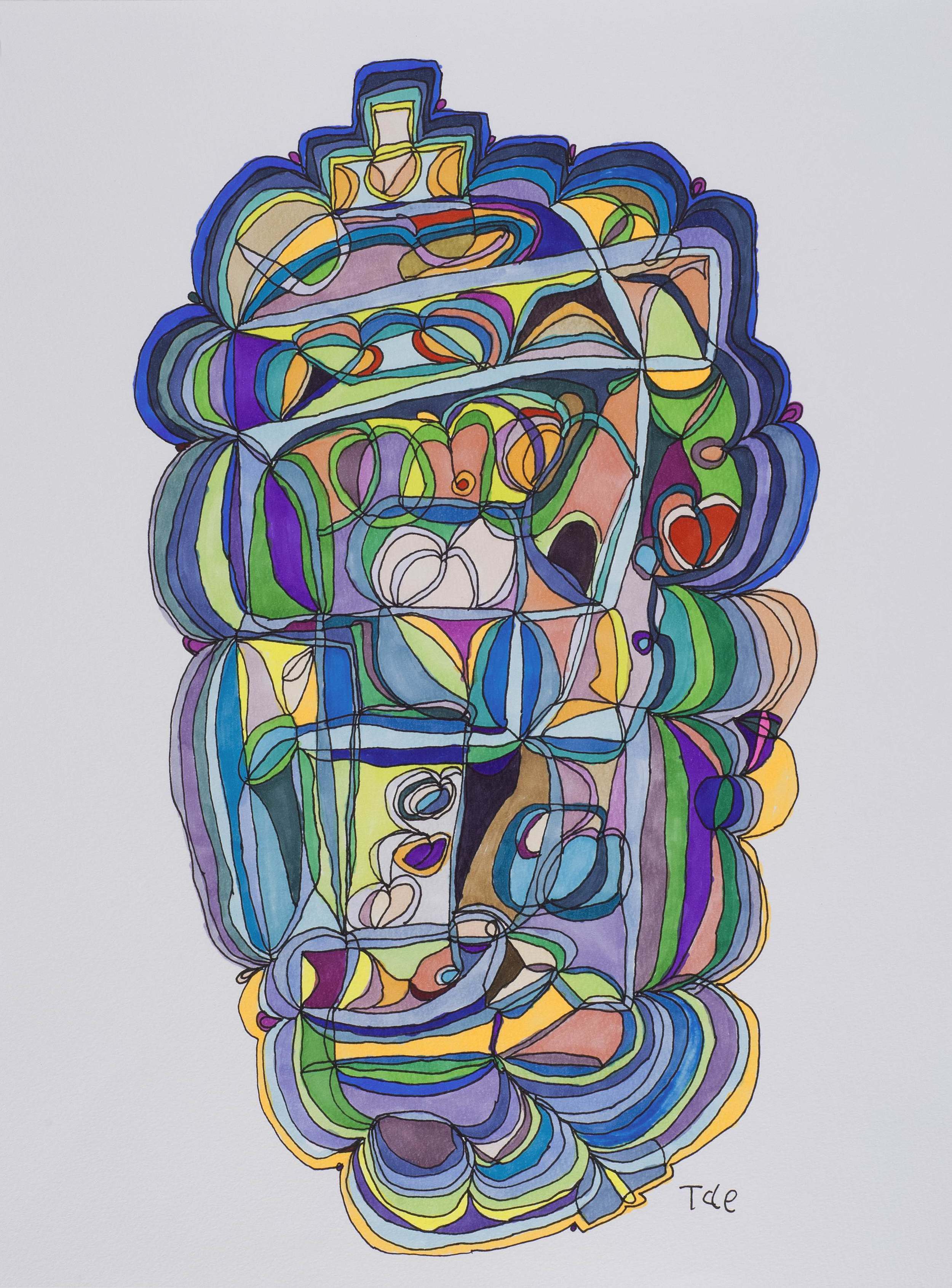   Tae Takubo    Untitled  , 2012 Marker on paper 14.57 x 11.22 inches 37 x 28.5 cm TTk 3 