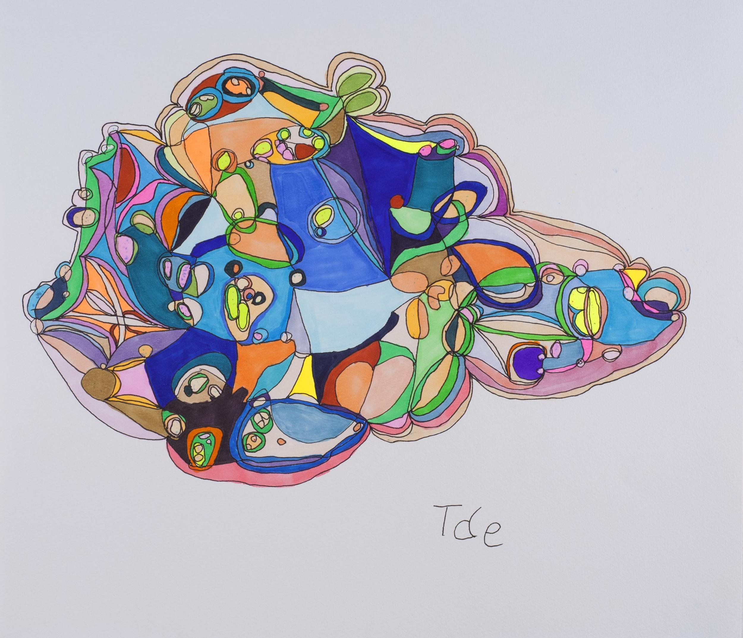   Tae Takubo    Untitled  , 2012 Marker on paper 12.8 x 14.49 inches 32.5 x 36.8 cm TTk 4 