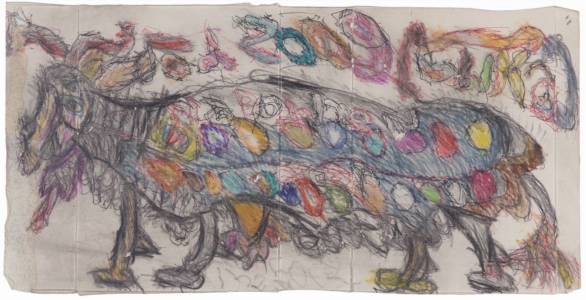   Ilya Natarevich    Untitled  , 2015 Ink, graphite, crayon on cardboard 8.75 x 17.25 inches 22.2 x 43.8 cm INa 6 