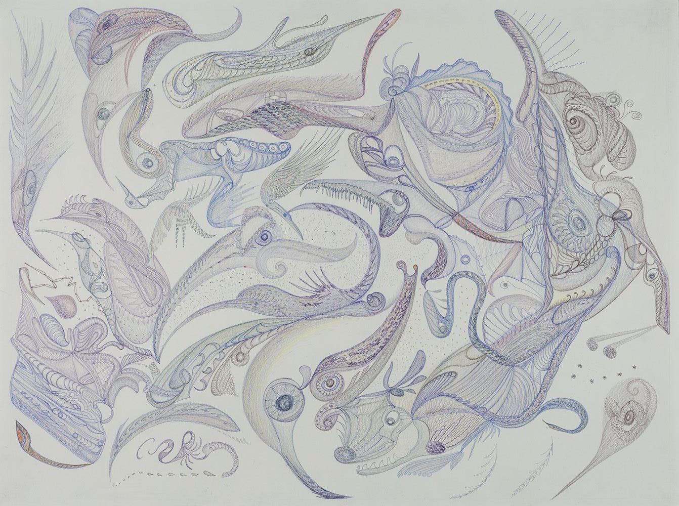   Zinnia Nishikawa    Untitled  , 2013-2015 Colored pencil on paper 18 x 24 inches 45.7 x 61 cm ZNi 1 