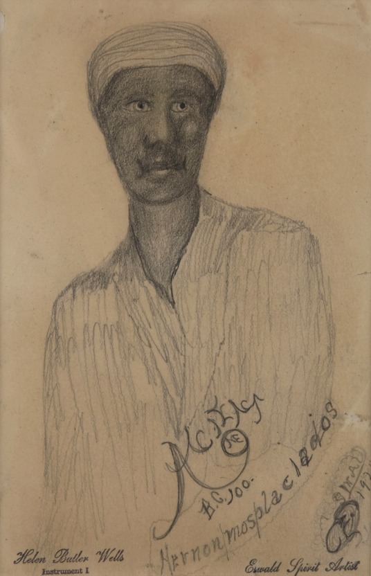 Helen Butler Wells Spirit Drawing #60, Hernon Mosplaciados , c.1920 Graphite/paper 7.5 x 5.5 inches 19.1 x 14 cm HW 41