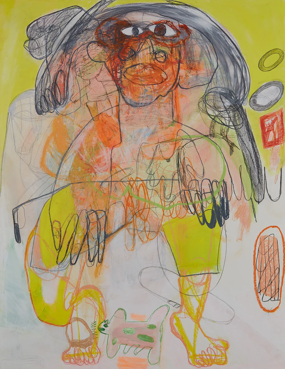Caroline Demangel La vache verte et le pyromane, 2016 Mixed media on paper 25.59 x 19.69 inches 65 x 50 cm CDm 31