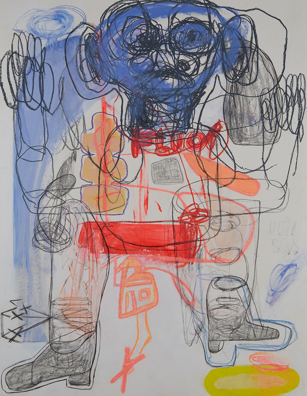   Caroline Demangel    Igor surpris par une giboulée  , 2016 Mixed media on paper 25.59 x 19.69 inches 65 x 50 cm CDm 32 