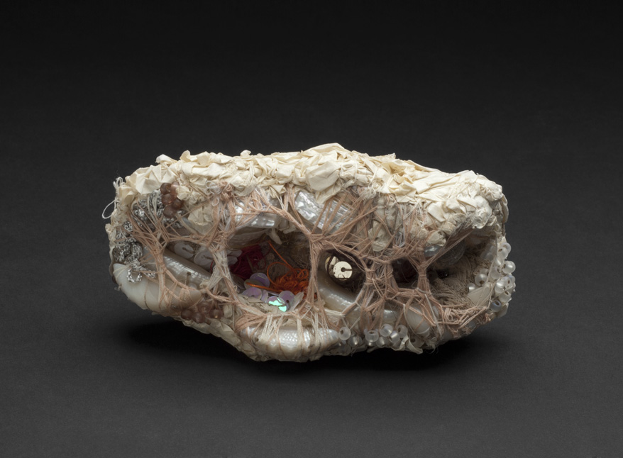  Sandra Sheehy Untitled, 2012 Fabric, paper, thread, beads, sequins, seashells  5.5 x 3 x 2.5 inches 14 x 7.6 x 6.4 cm SSe 82 