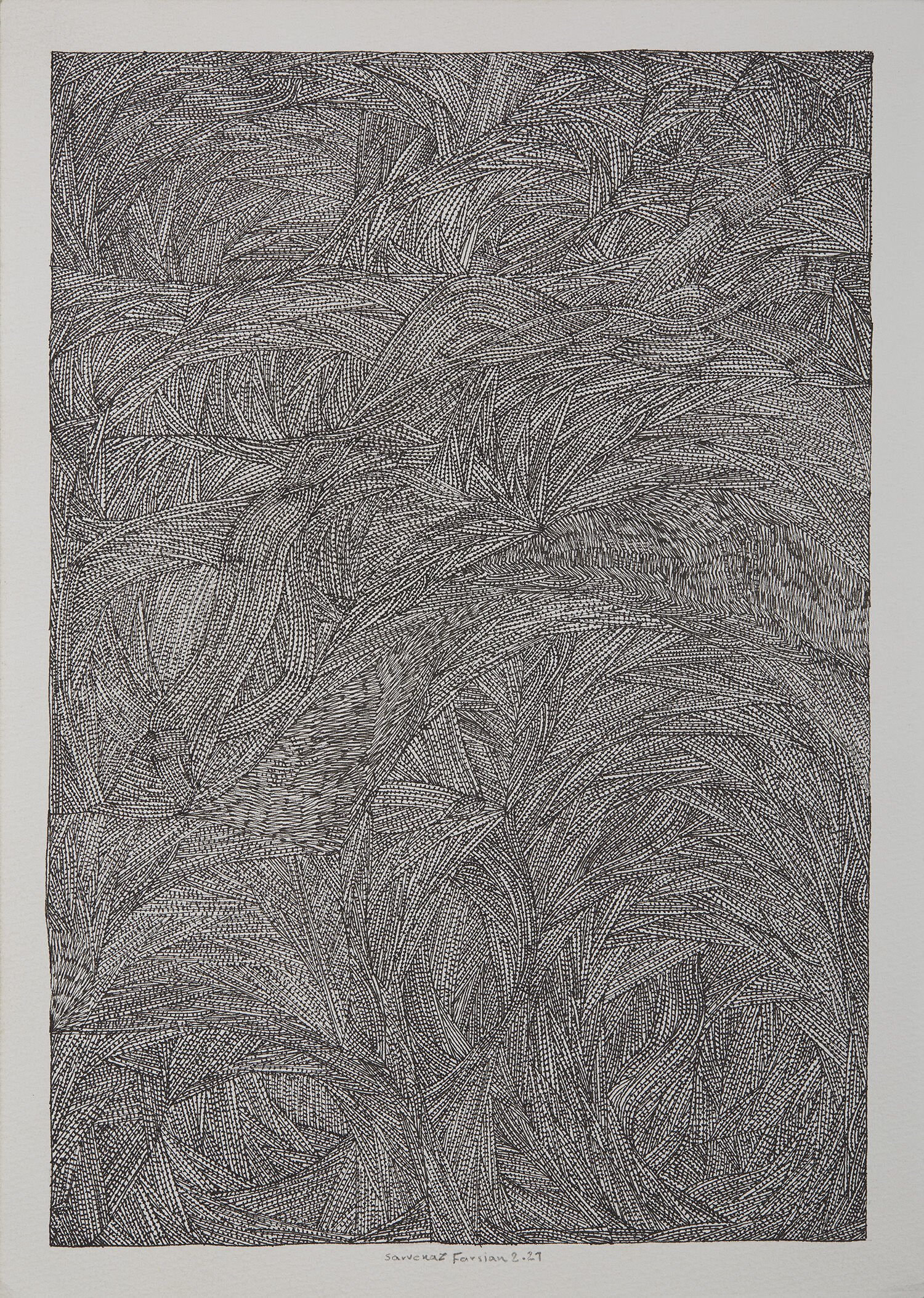   Sarvenaz Farsian  Untitled  , 2021 Ink on paper 10 x 7.25 inches 25.4 x 18.4 cm SvF 23 