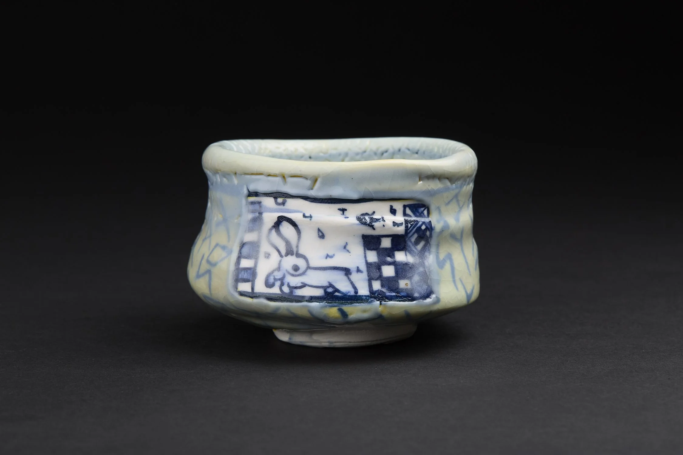 Rare Aaron Scythe Early Shino Plate 花器 Aaron Scythe, Yunomi 