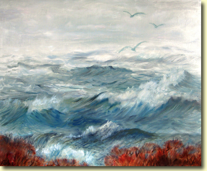Gulls Over Choppy Seas