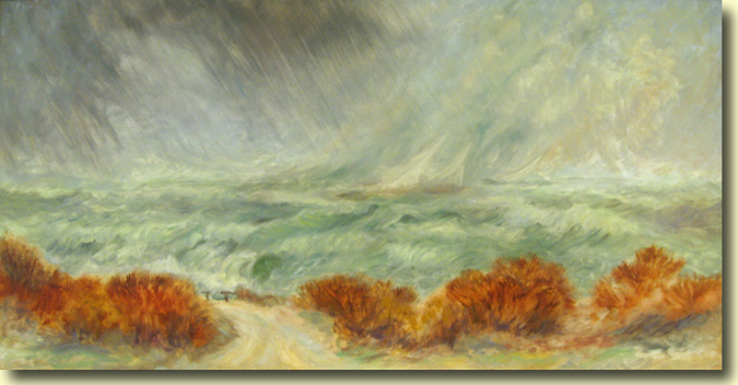 Sails In Wind and Rain Before Storm