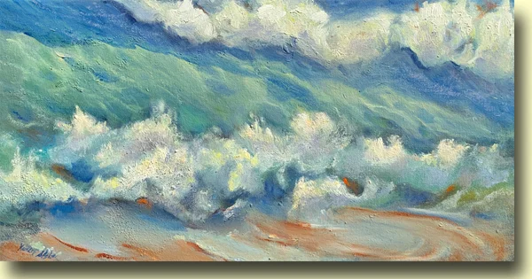 Frolicking Surf and Sand on A Montauk Beach