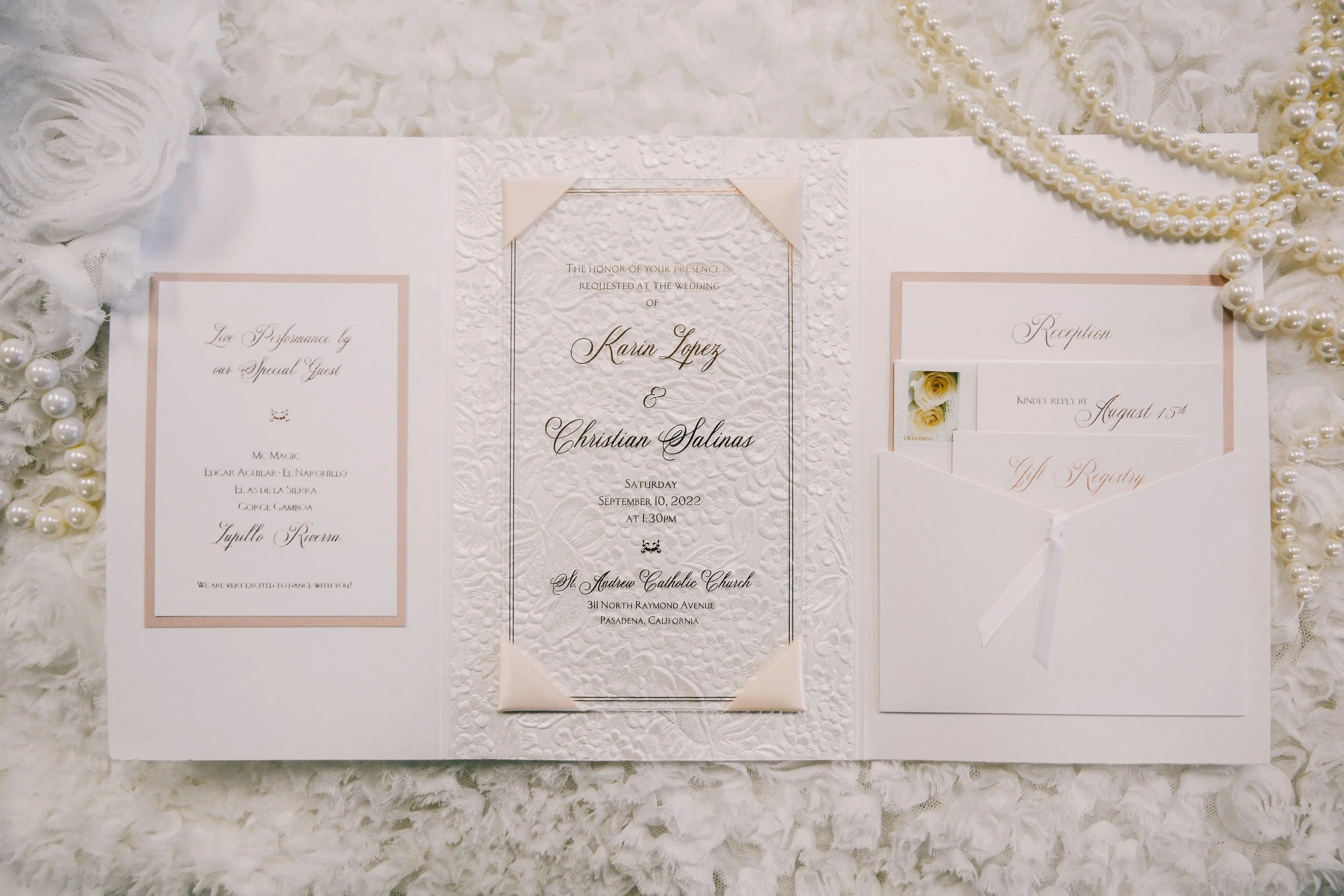 White Elegant Wedding Invitation Set