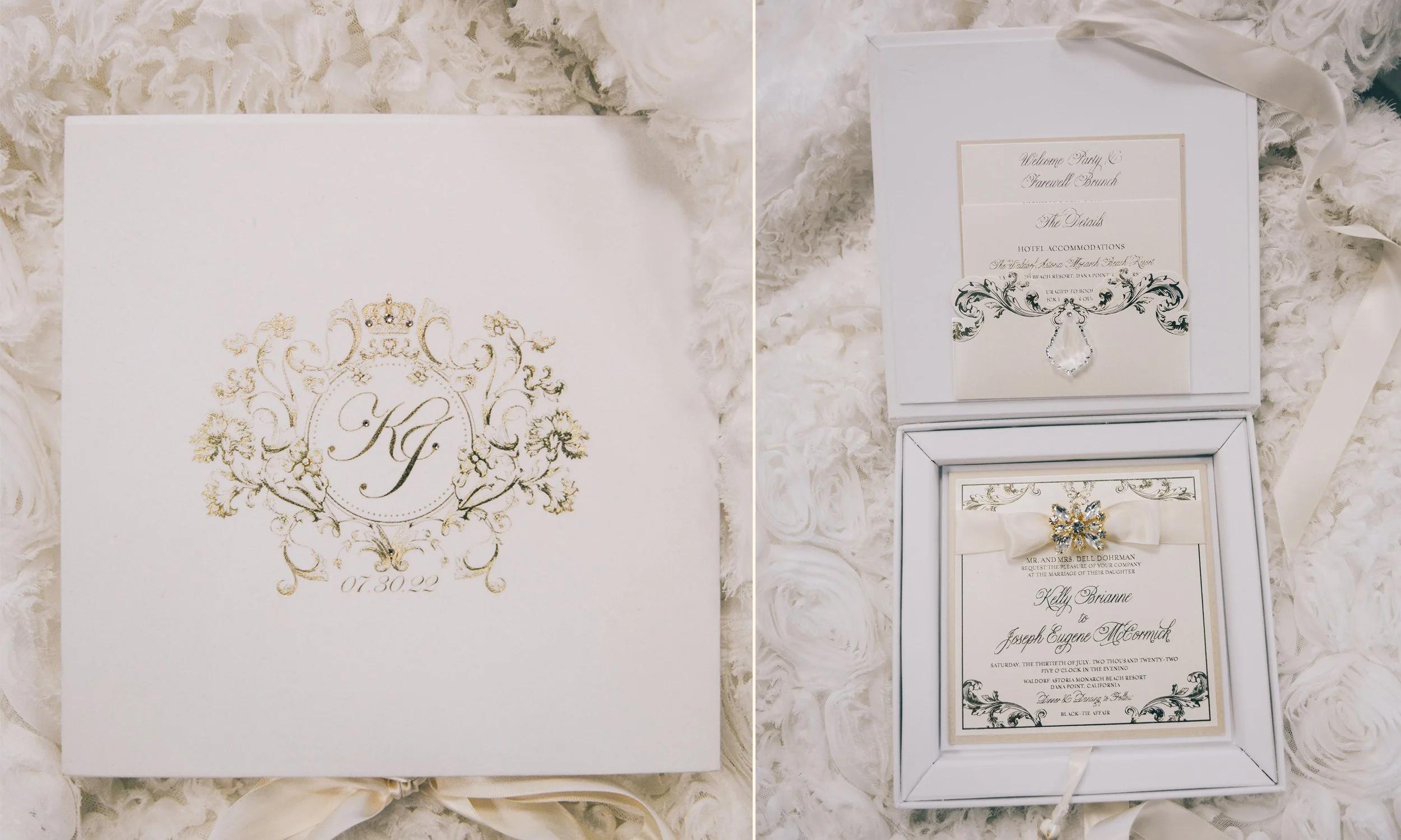 Luxury White Wedding Invitation Set
