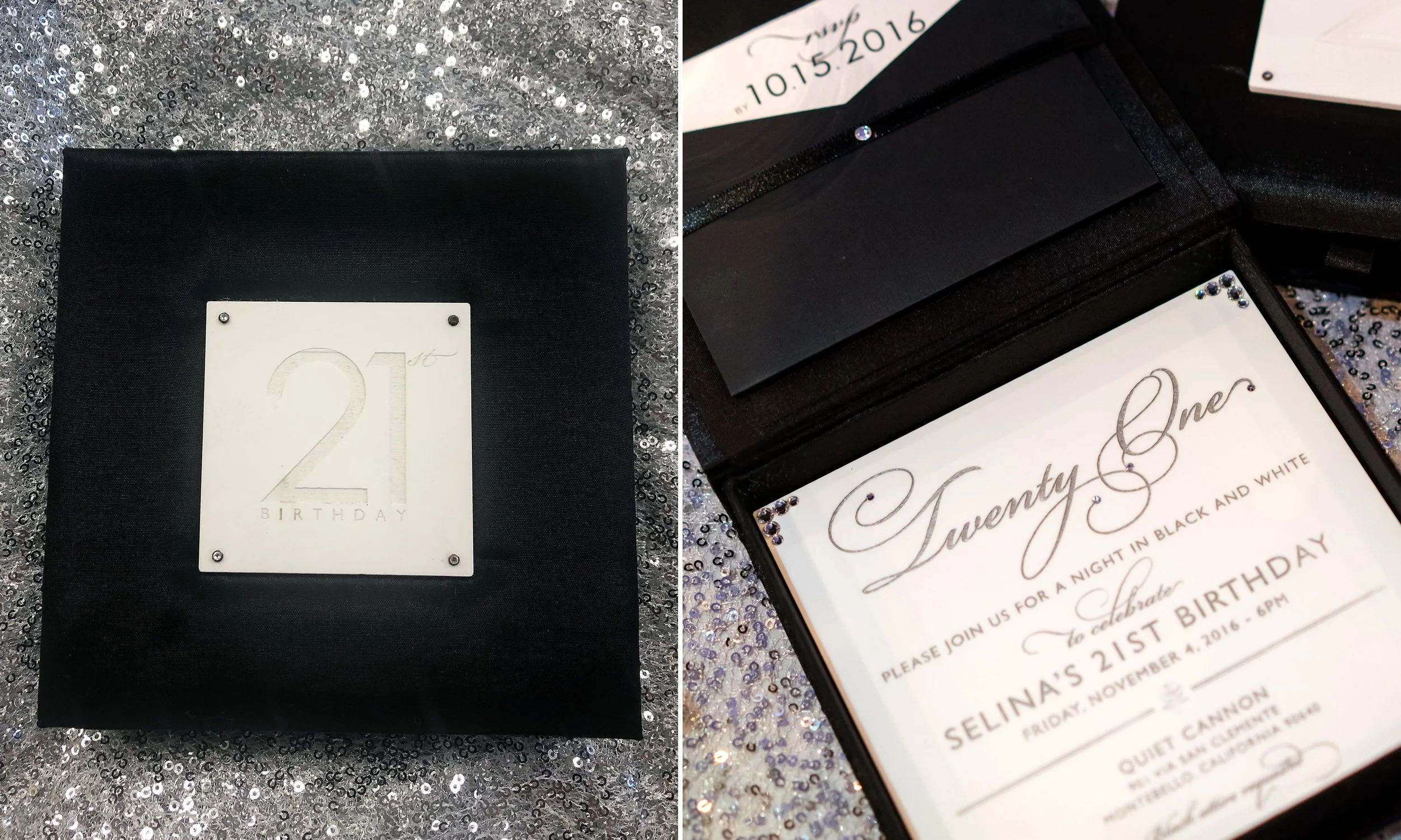 Modern, elegant 21st Birthday Invitation Set