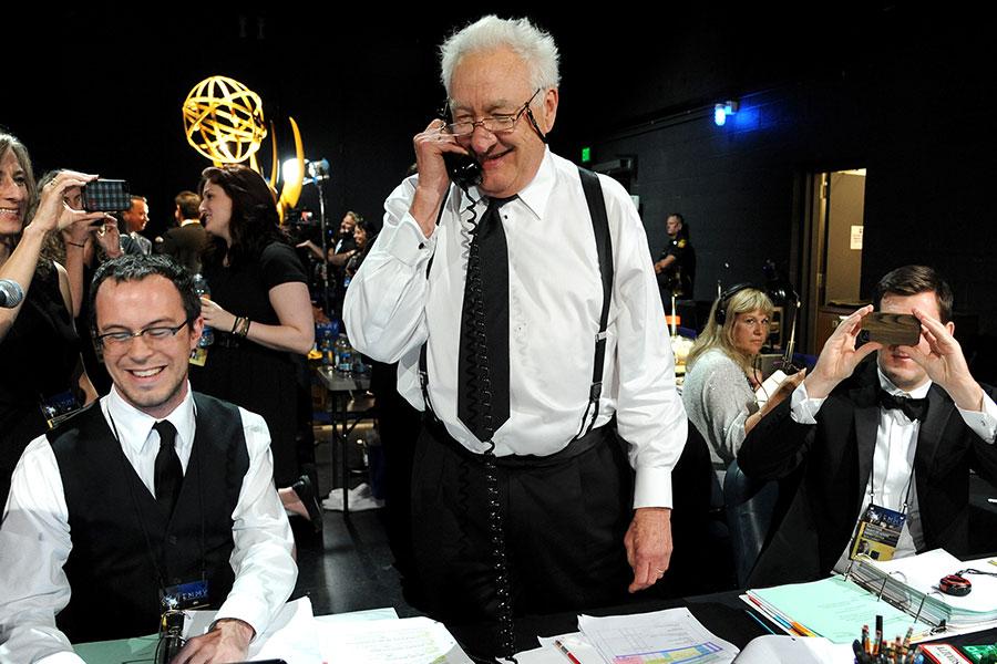 Backstage at the 64th Emmy Awards