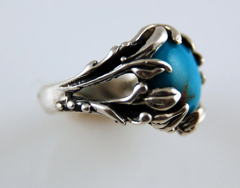 lost wax turquoise ring