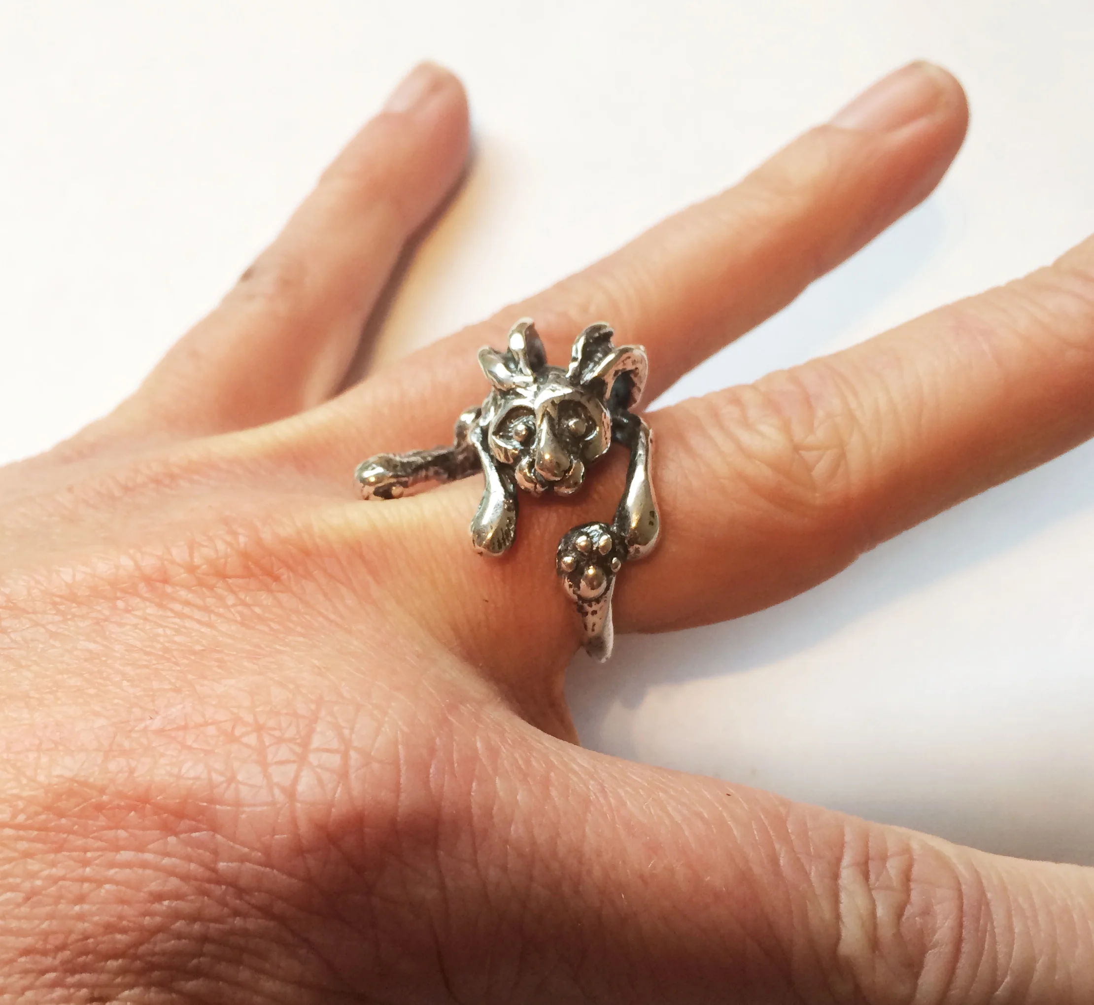 silver rabbit ring