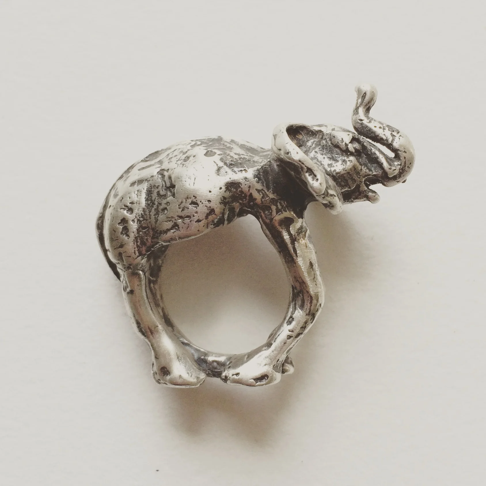 silver elephant ring