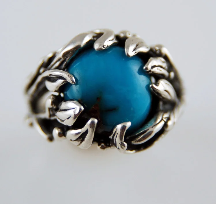 floral turquoise ring