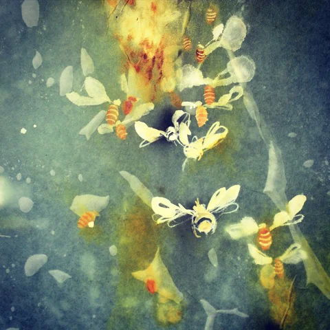 process picture… honey-based watercolor on handmade scroll