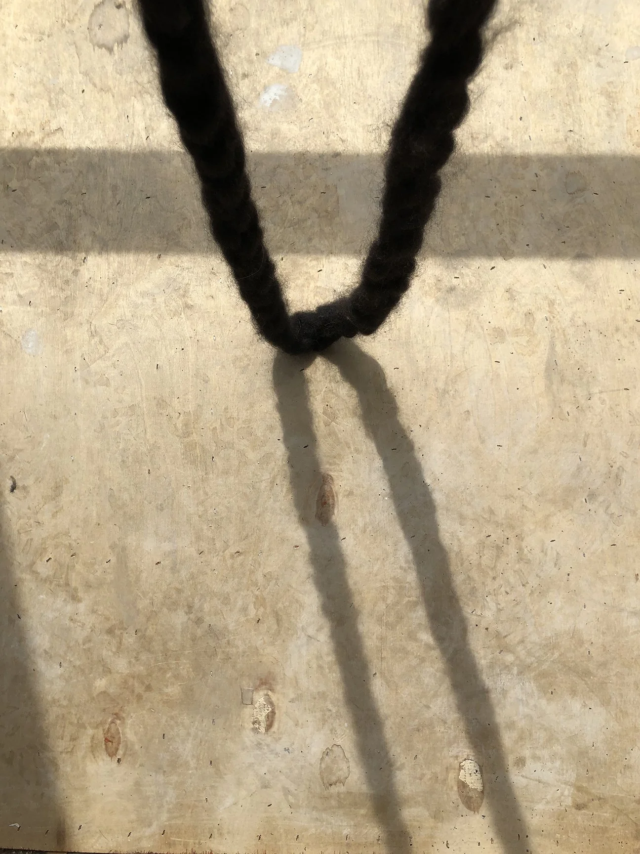  detail of Rope, 2022  braided alpaca wool  Crystal Hartman 