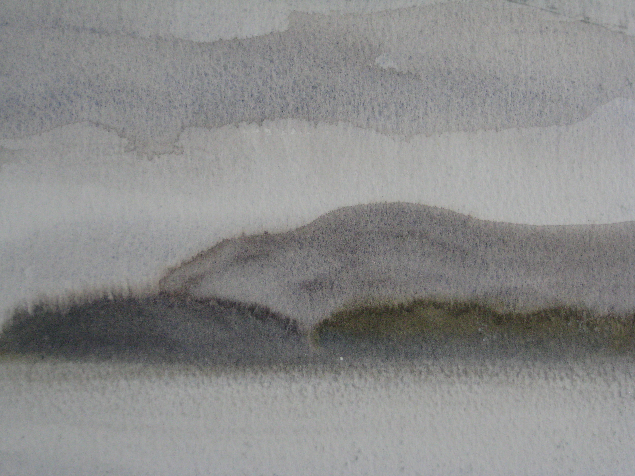 WEST ICELAND, WET DAY Approx 9X8" (23X20cm) Watercolour