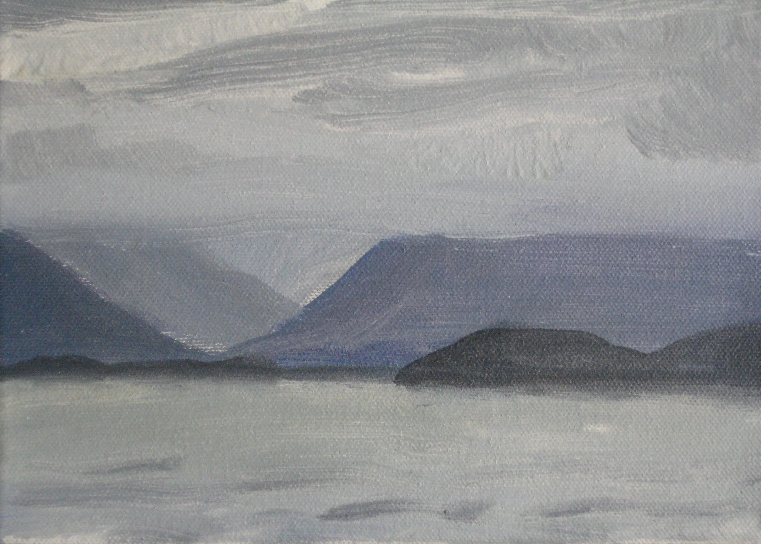 WEST ICELAND 2 8X6" (20X15cm) Oil on canvas Exhibited at 2016 ING Discerning Eye Exhibition, Mall Galleries, London