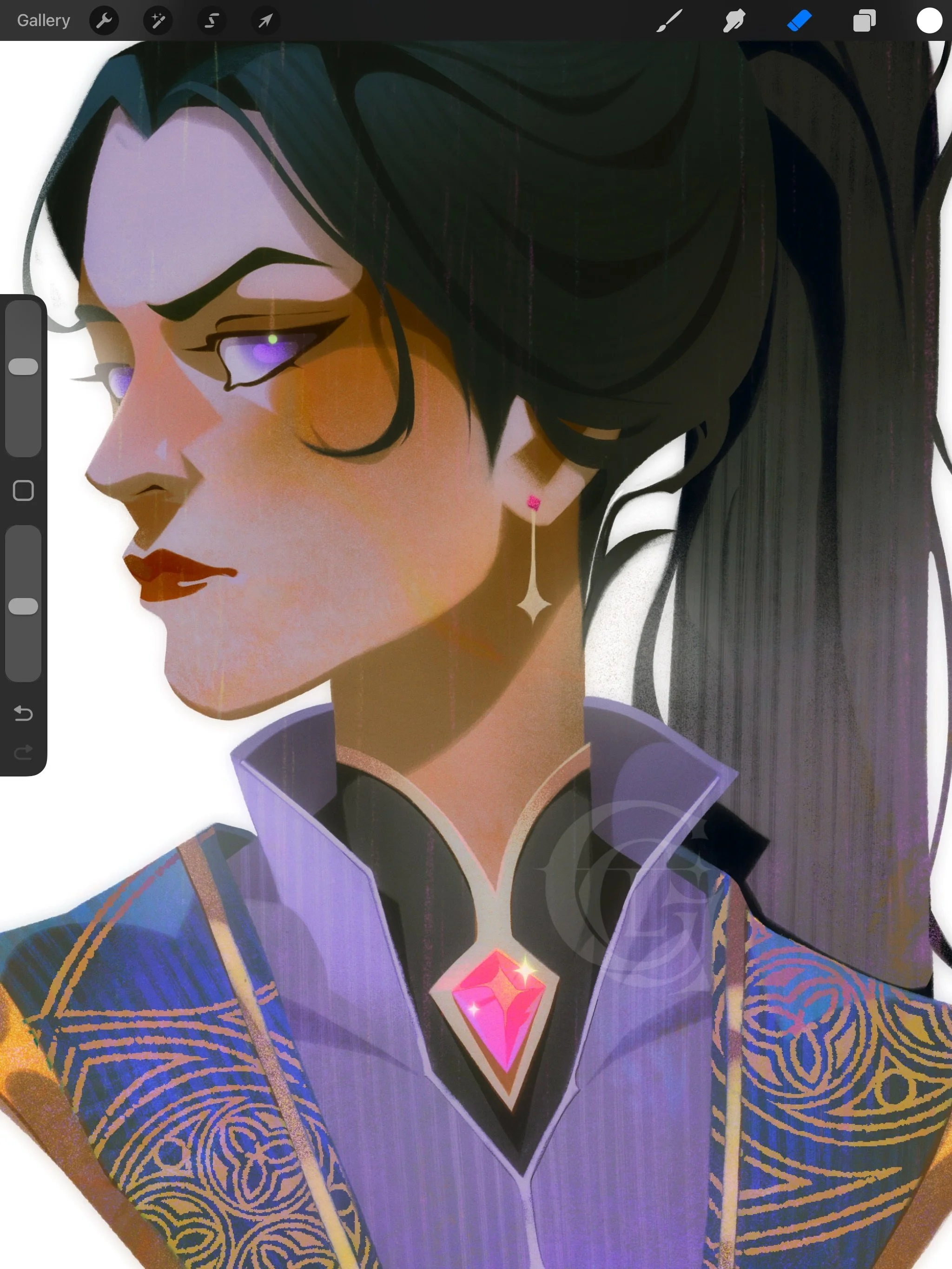 if jasnah kohlin says jump we say how high 🗣️ 
Back on my stormlight archive nonsense&hellip; theres something even cooler coming soon though 👀
.
.
#illustration #procreateart #lara_carson #stormlightarchive #jasnahkohlin @brandsanderson 

if jasna