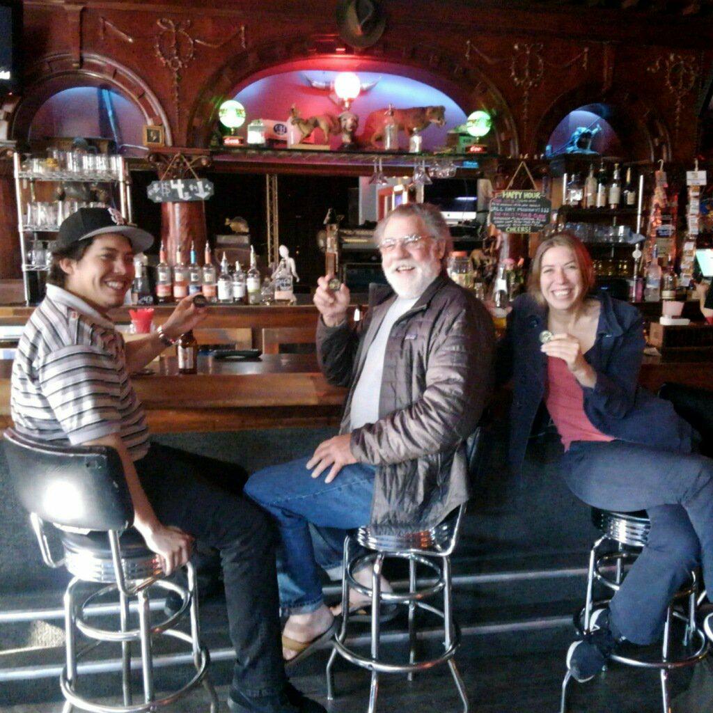 A few of our beloved patrons showing off their drink tickets a friend gifted to them! Time for drinks!