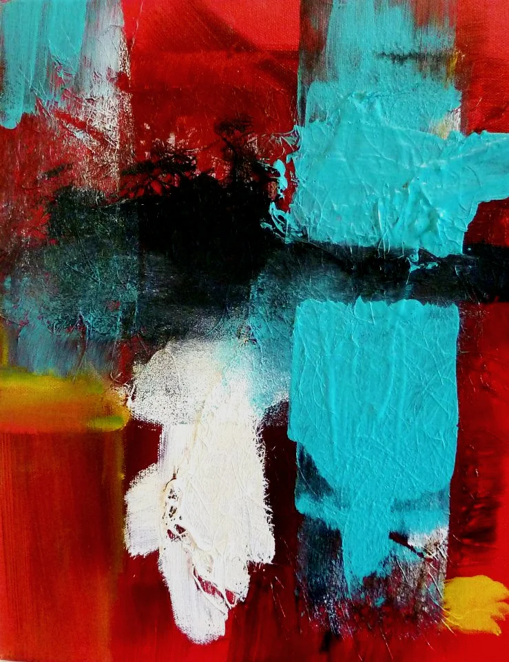 Reflection (c) Susan Ruth, All Rights Reserved 14” x 11” Mixed Media & Paper on Canvas Private Collection