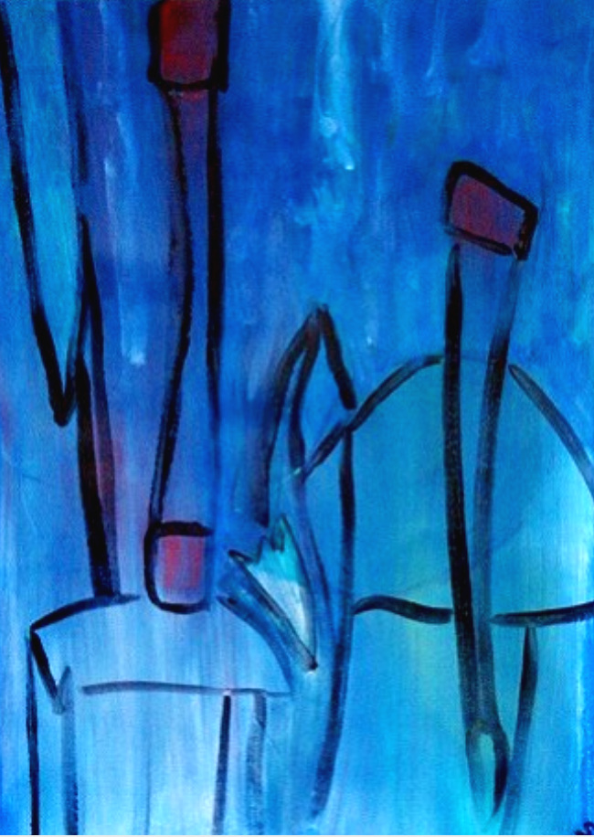 Midnight Cowboys (c) Susan Ruth, All Rights Reserved 28” x 20” Acrylic on Canvas Private Collection