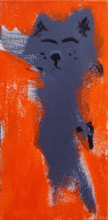 Bad Kitty (c) Susan Ruth, All Rights Reserved 12” x 6” Mixed Media on Canvas Private Collection