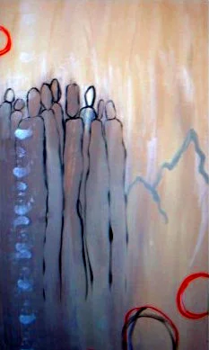 Yama Kaijin (c) Susan Ruth, All Rights Reserved 36” x 24” Mixed Media on Canvas Private Collection