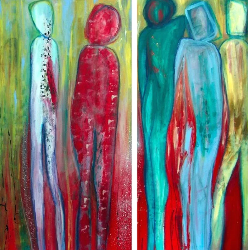 Didn’t You Hear? (c) Susan Ruth, All Rights Reserved 54” x 50” Mixed Media on Canvas Private Collection