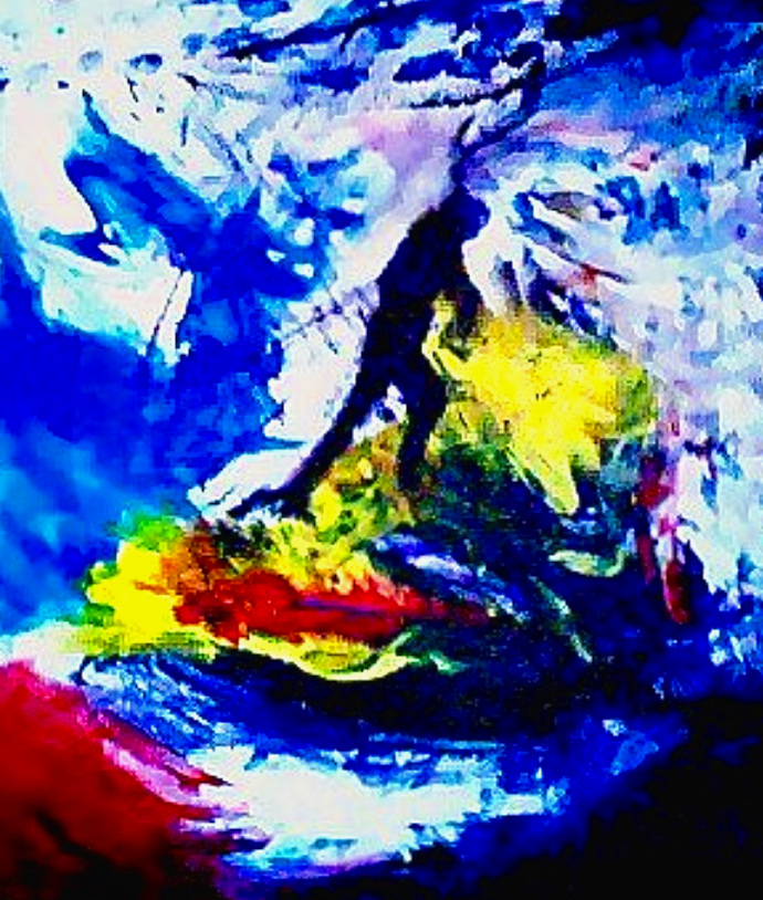 Fire Walk (c) Susan Ruth, All Rights Reserved 36” x 24” Acrylic on Canvas Private Collection