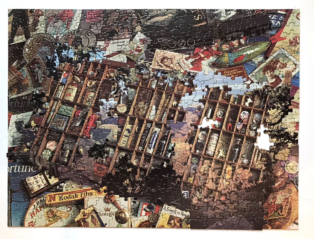 Knotty Tree, B-Side, jigsaw puzzle collage, vintage jigsaw puzzles