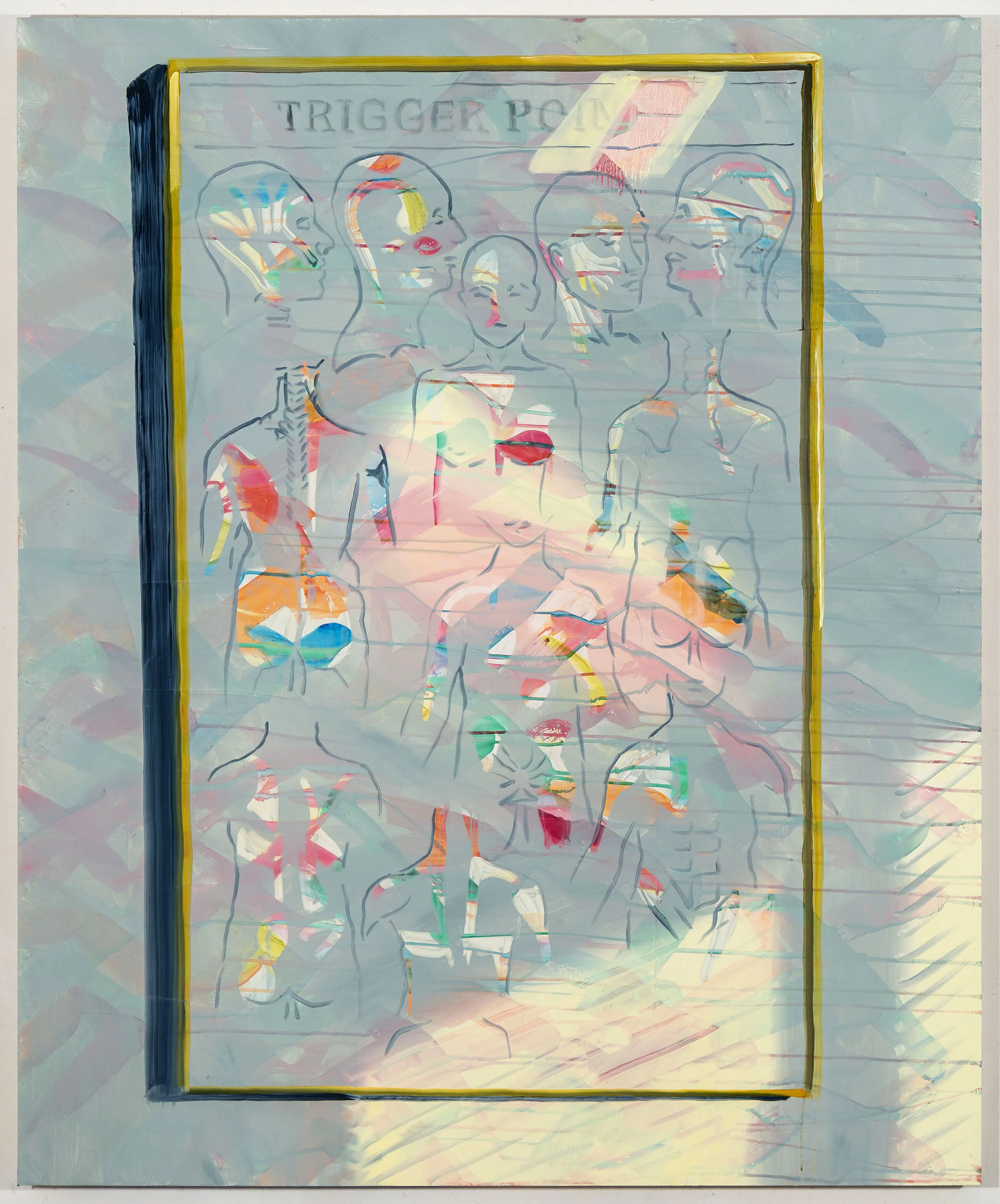 Trigger points 1, 48"x40", oil on panel, 2017