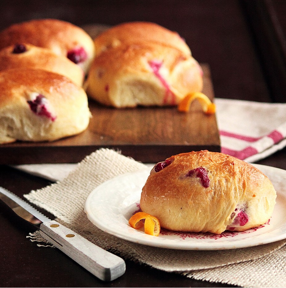 Cranberry Orange Brioche Rolls