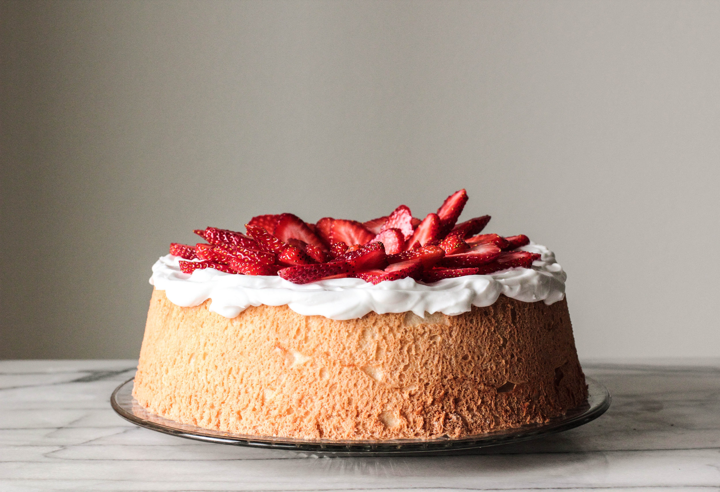 Strawberry Angel Food Cake - My Kitchen Love