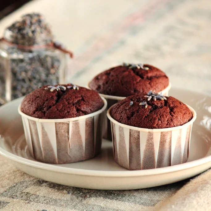 Chocolate Lavender Cupcakes