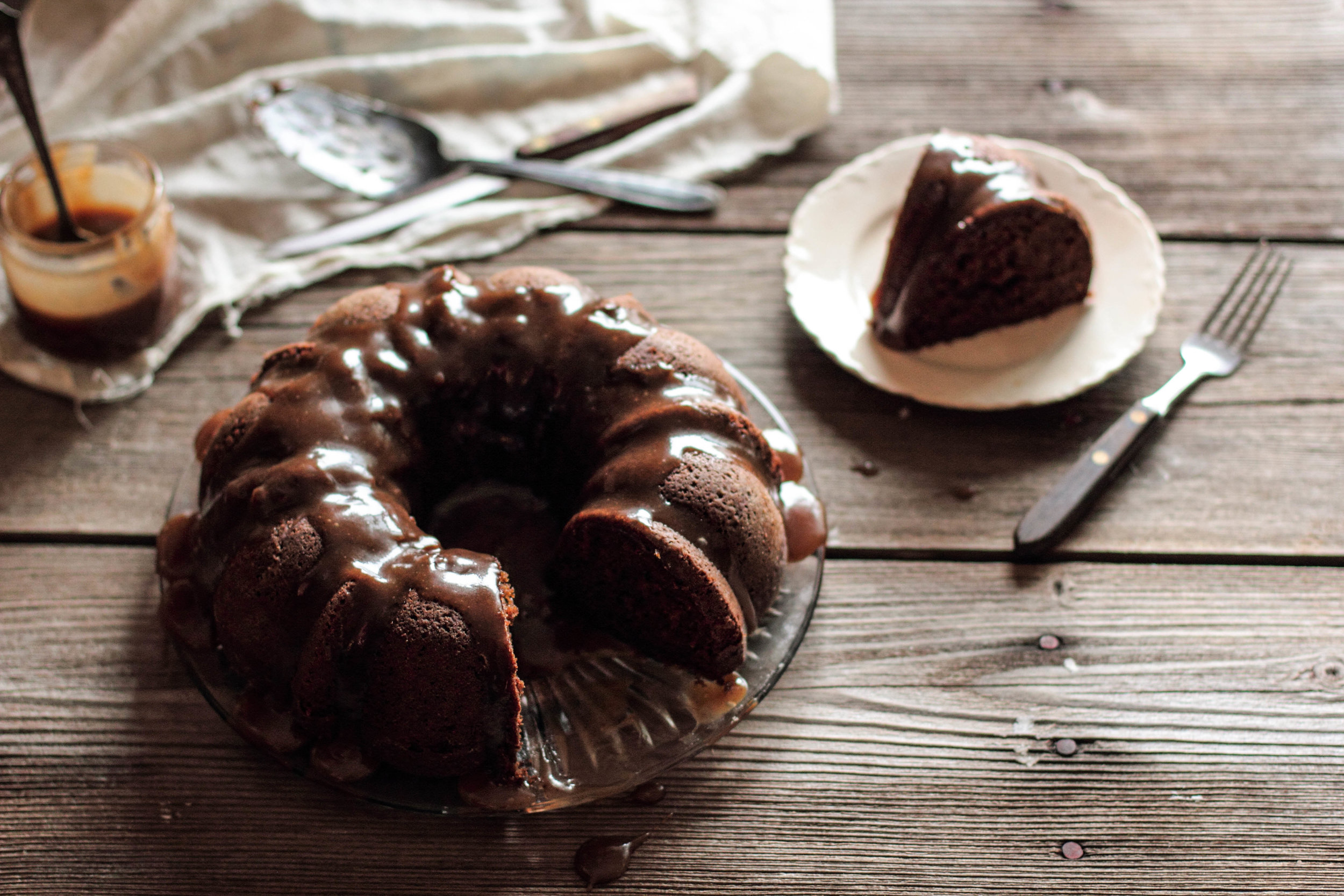 Gingerbread Bundt Cake with Maple Glaze - The Gourmet Gourmand