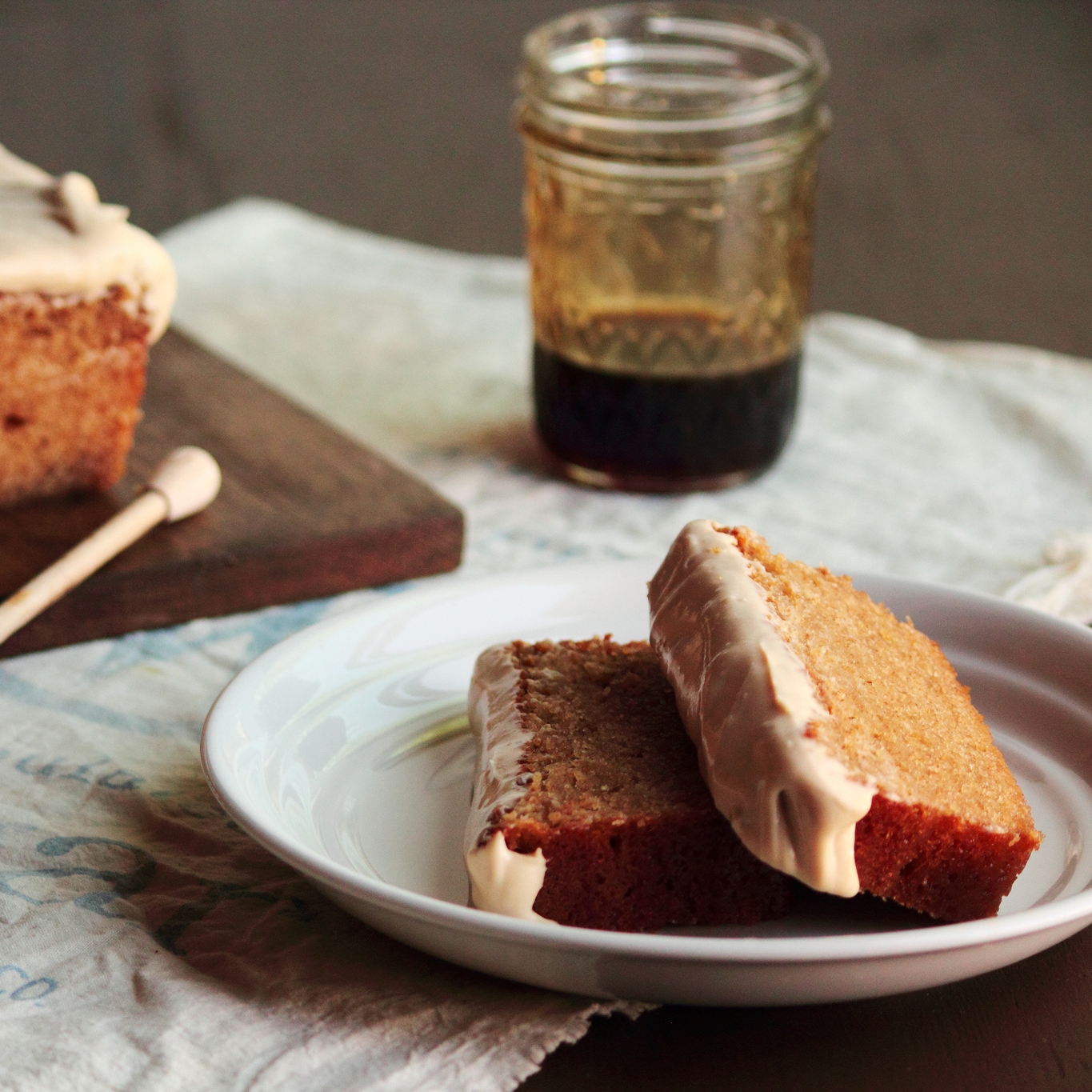 Honey Wheat Cake with Cream Cheese Icing