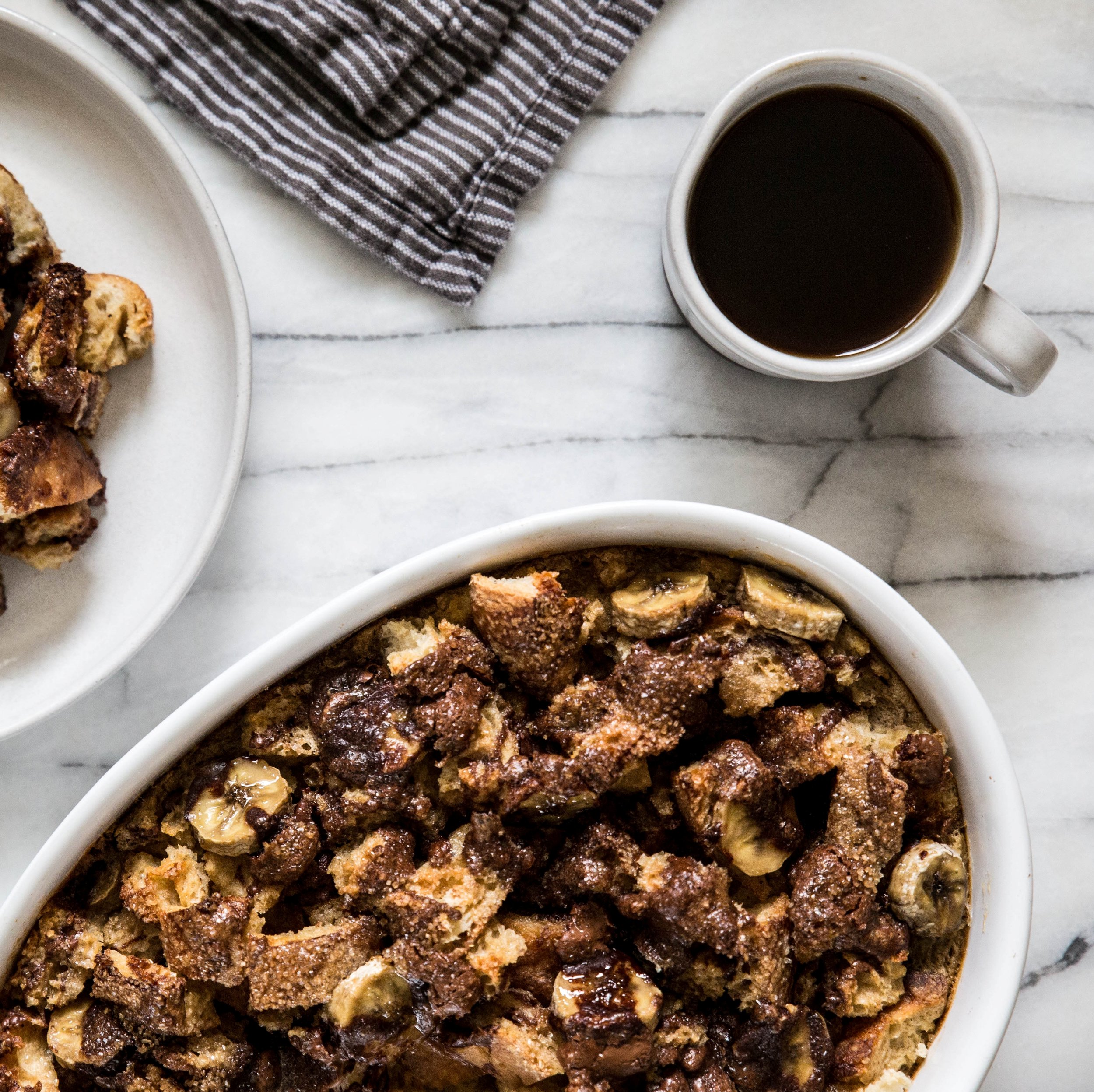 Chocolate Banana Baked French Toast