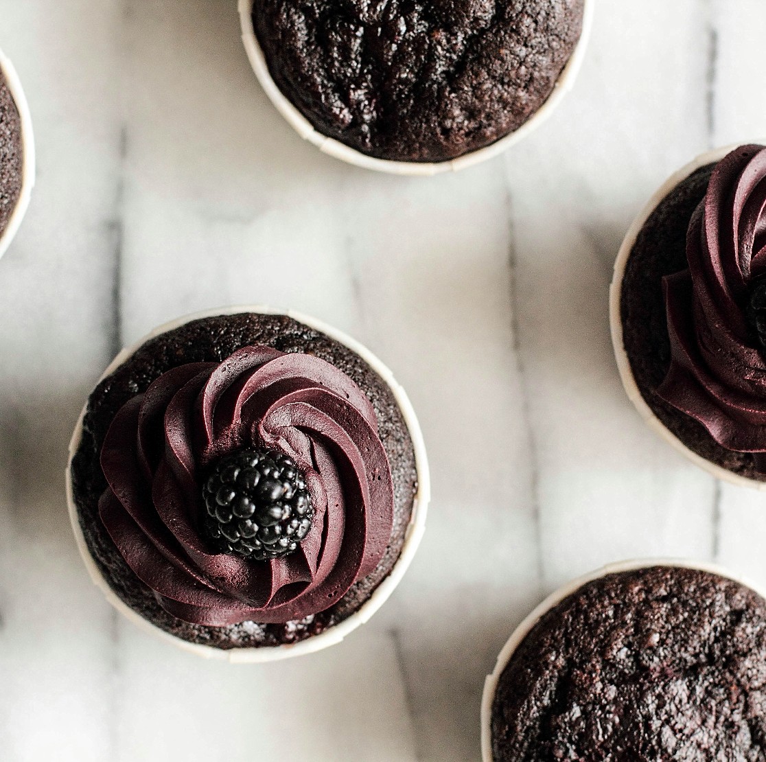 Chocolate Blackberry Cupcakes