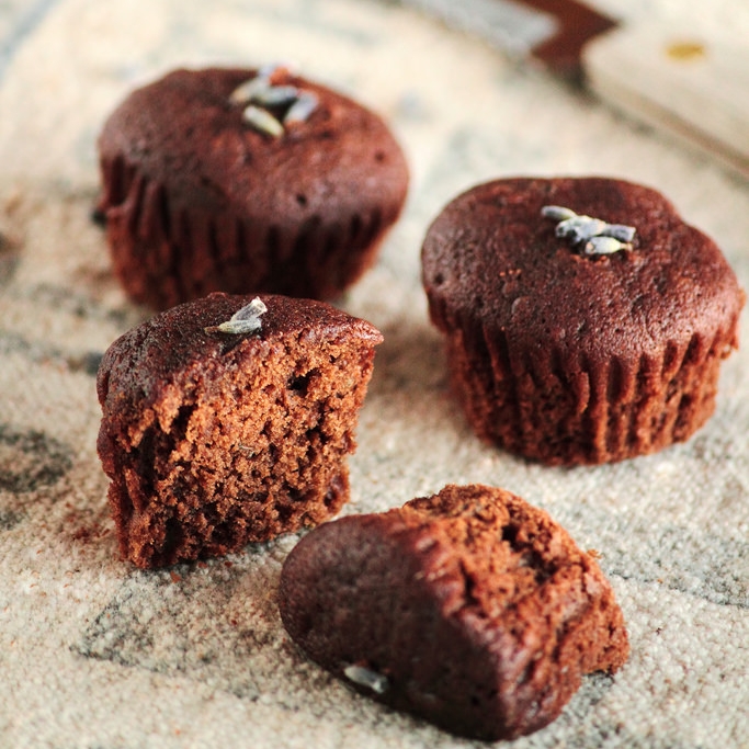 Chocolate Lavender Cupcakes