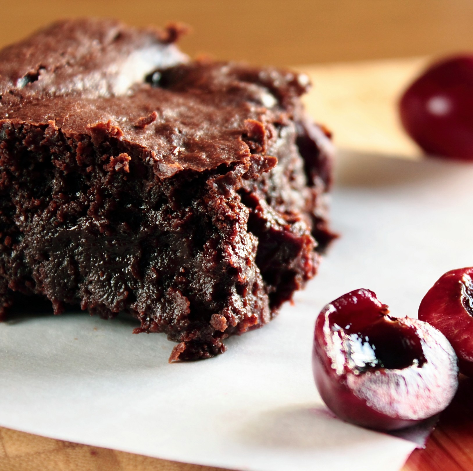 Roasted Cherry Dark Chocolate Brownies