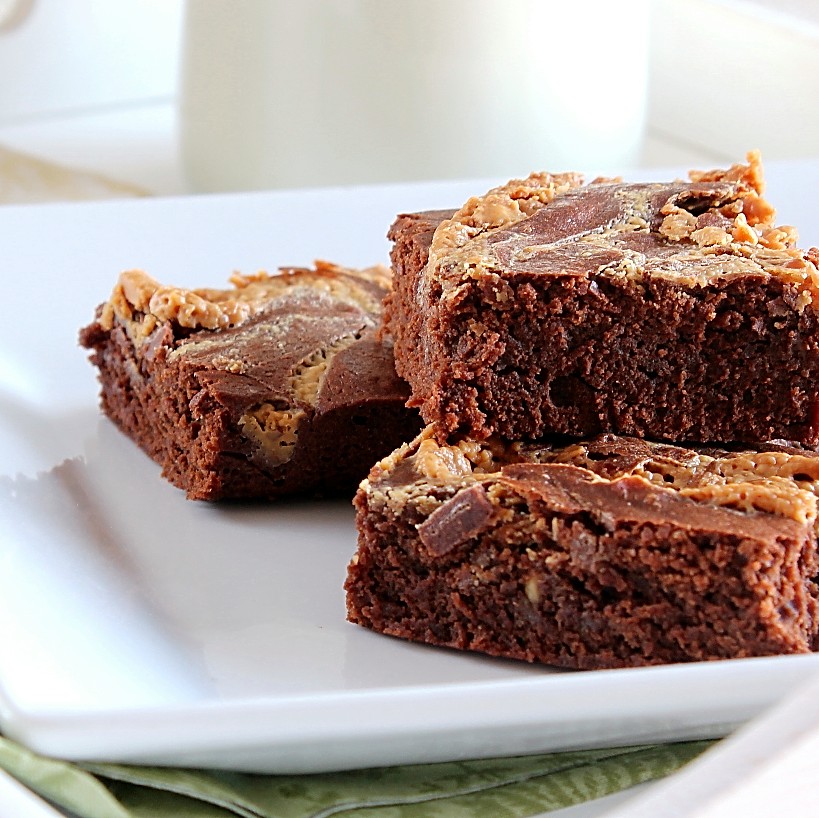 Peanut Butter Swirled Brownies