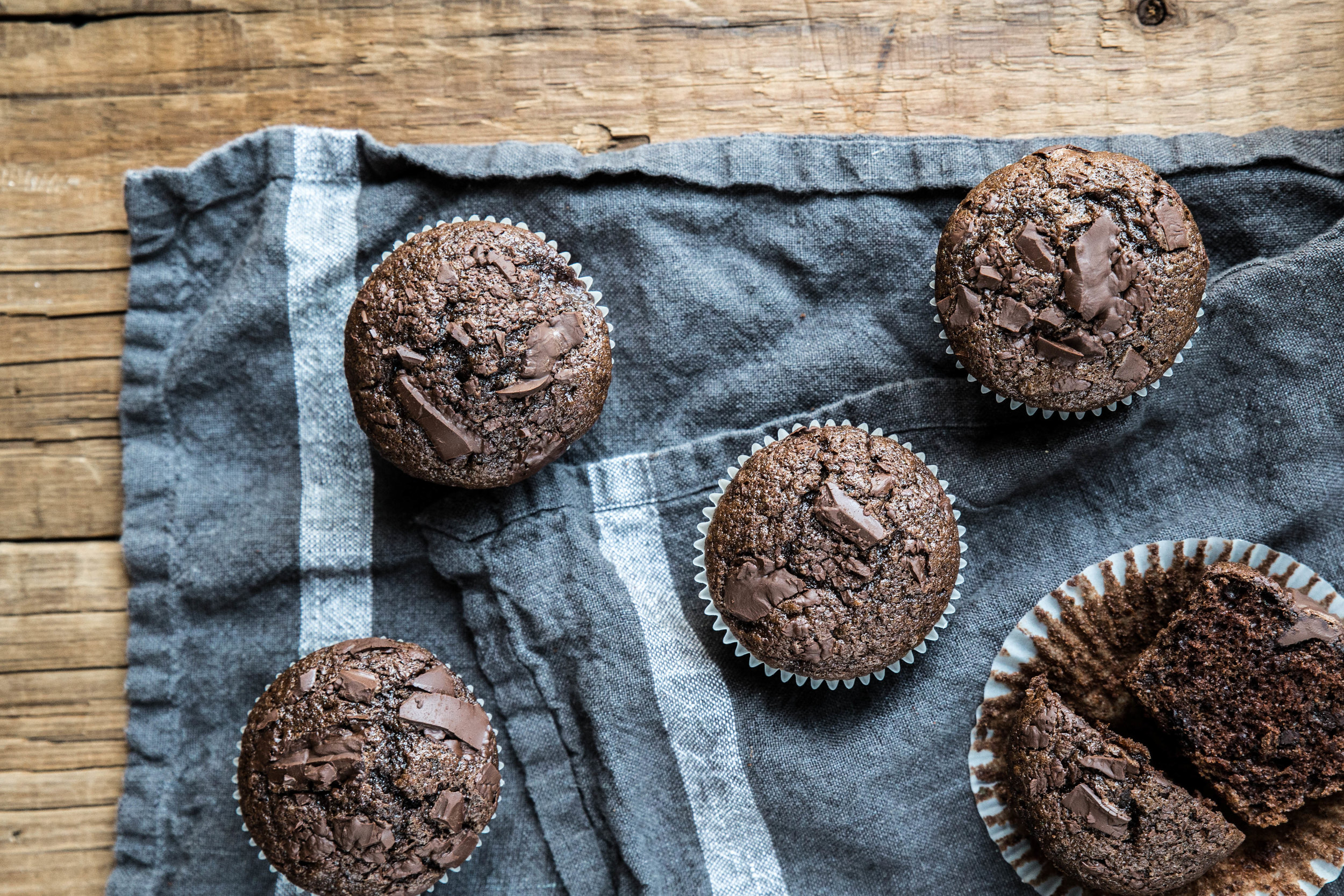 Double Chocolate Zucchini Muffins