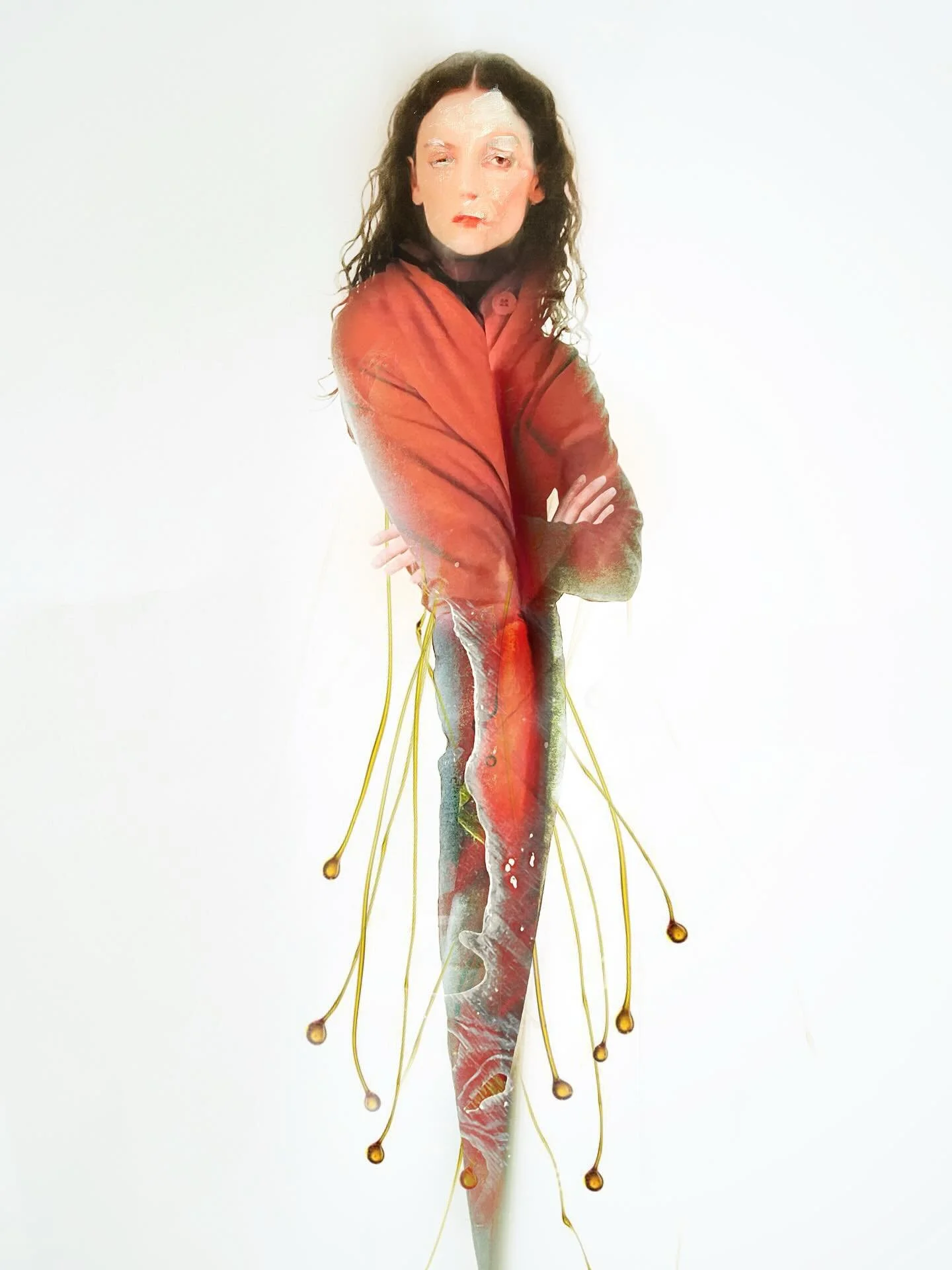 Another experiment in unfolded fashion portraiture featuring original image and clothing by spectacular @prairieunderground