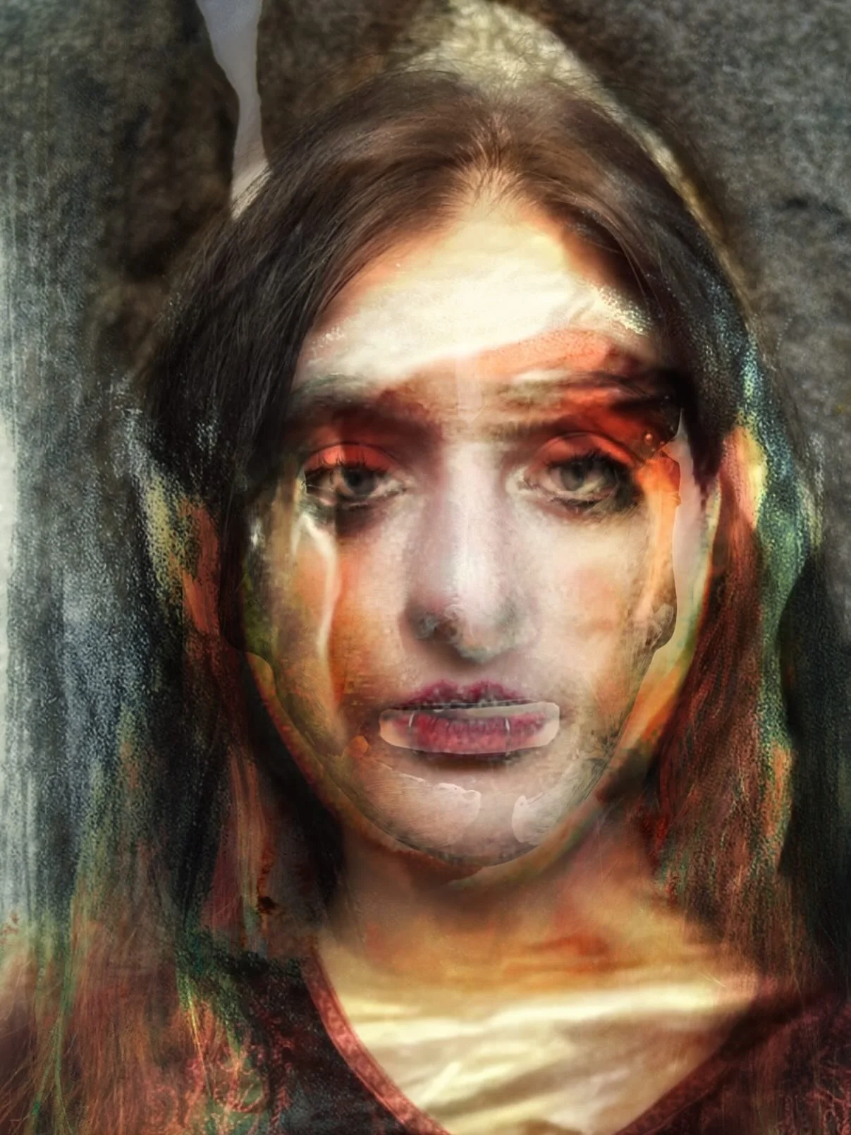 &ldquo;I am a child of earth and starry heaven, but my race is of heaven alone.&rdquo;
&mdash; Orphic Gold Tablet, Thurii

Portrait of @mi.lisok, photographed in Dublin &mdash; layered and marked with fragments of works displayed in the Seattle Art M