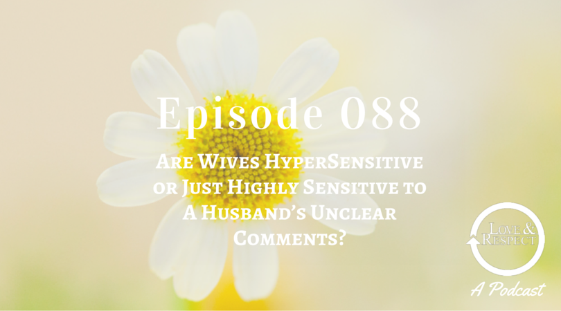 Episode 088 - Are Wives HyperSensitive or Just Highly Sensitive to A Husband’s Unclear Comments?